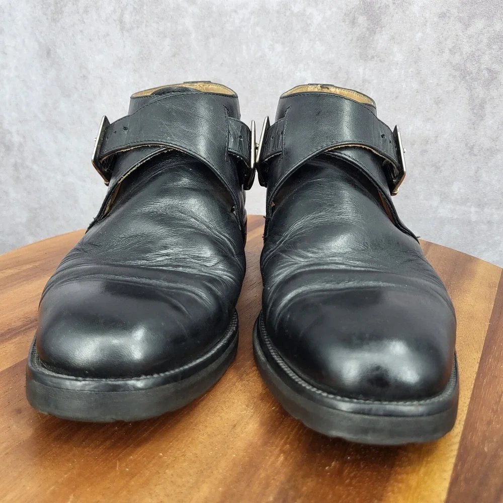 Kenneth Cole Boots Mens 7 Black Leather‎ Monk Strap Dress Shoes Italy Vtg 90s